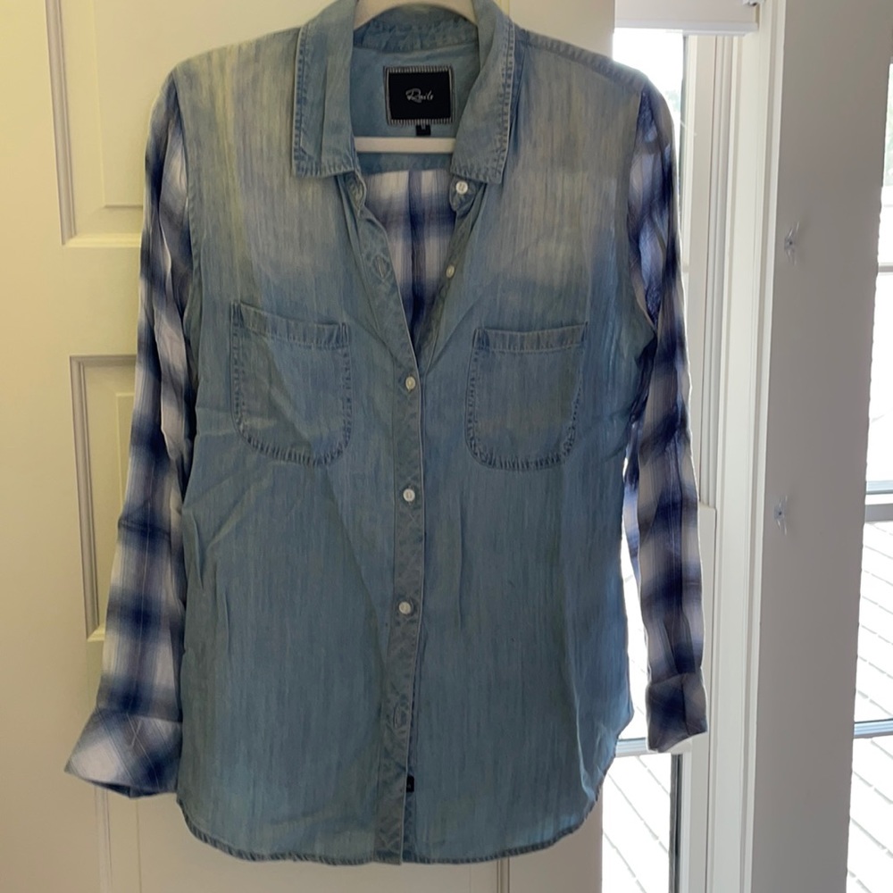 Rails Plaid + Chambray Button Down - Medium - image 1